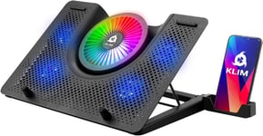 Nova + Refroidisseur PC Portable - 11"" à 19"" + Éclairage RGB + Support Ordinateur Portable Gaming + Ventilateur USB + Stable et Silencieux + Compatible avec Mac et PS4 + Nouveauté