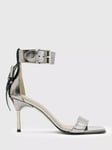 AllSaints Noir Square Toe Heeled Sandals, Gunmetal Grey