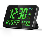 Tuya WiFi Horloge de bureau Calendrier Thermomètre et hygromètre intelligent avec affichage led numérique Prise en charge de l'étalonnage automatique