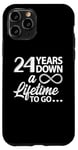 iPhone 11 Pro 24 Years Down A Lifetime To Go Cute 24th Wedding Anniversary Case