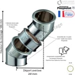 Poujoulat - Kit 2 coudes à 45° + 10 cm Inox-Galva Diamètre 230