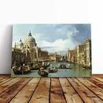 Big Box Art Canvas Print Wall Art Giovanni Canaletto Entrance to The Grand Canal | Mounted & Stretched Box Frame Picture | Home Decor for Kitchen, Living Room, Bedroom, Multi-Colour, 20x14 Inch