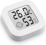 Mini Thermomètre Hygromètre Intérieur Digital à Haute Précision, Moniteur de Température et Humidimètre, Thermo Hygromètre Indicateur du Niveau de Confort (4.3cm*4.3cm, blanc, 2)