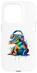 Coque pour iPhone 15 Pro Splash Art Headphones Alligator Lover Alligators Gator