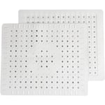 Shining House - Lot de 2 tapis de drainage pour évier de cuisine en caoutchouc blanc avec trou de drainage