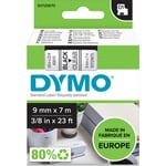 5 stk DYMO® Standard D1 tape, 9 mm, sort på klar