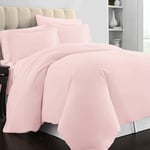 Pizuna 100% Cotton King Size Duvet Cover Sets Light Pink, 400 Thread Count Long Staple Cotton King Duvet Cover 230x220cm, Sateen Weave Quilt Cover with Button Closure (Kingsize Duvet Cover Sets)