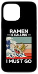 Coque pour iPhone 13 Pro Max Vintage Ramen appelle à I Must Go Food Lover