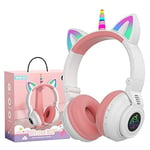 YUSONIC Unicorn Headphones Wireless,Yusonic Toddler Bluetooth Headphones for Gir