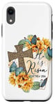 Coque pour iPhone XR He Is Risen Imprimé Léopard Croix Amour Printemps Chrétien Pâques