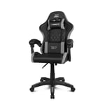 DRIFT GAMING DR35 - Chaise Professionnelle, Similicuir, Accoudoirs rembourrés, Piston Classe 3, Base en Nylon renforcé, Siège inclinable, Hauteur réglable, Coussin Lombaire/Cervical, Noir/Gris