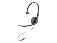 Poly Blackwire 3215 - Micro-casque - sur-oreille - filaire - jack 3,5mm - noir - Certifié pour Skype for Business, Certifié Avaya, certifié Cisco Jabber, Optimisé pour la CU