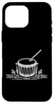 Coque pour iPhone 16 Pro Max Art ligne Bodhráns pour musiciens Bodhrán