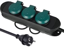 Multiprise 3 prises 16A 230V noir avec interrupteur et 1.5m câble -  Cablematic