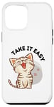 iPhone 12 Pro Max Take it easy with cute cat and cat paws design Case