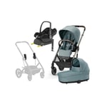 Cybex BALIOS S Lux Yhdistelmävaunut + Maxi-Cosi CabrioFix &  Telakka, Sky Blue/Taupe