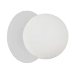 Applique murale ronde en verre et métal blanc Ø20cm G9 IP20 33W Corep