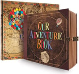 Our Adventure Book 146 pages Album photo Scrapbook 22,5 x 19,8 cm, style rétro, couverture en relief, journal de voyage, journal de voyage, kit de scrapbooking pour couples, livre de souvenirs pour