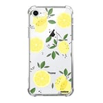 Evetane Coque Compatible avec iPhone 7/8/ iPhone SE 2020 Silicone Coins antichocs Solide Protection complète Resistant Transparente Citrons Motif Ecriture Tendance