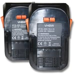 Vhbw - 2x Batteries compatible avec aeg bus 18, bus 18 x, bsb 18 stx, bsb 18 li, bst 18X, bss 18C outil électrique (1500 mAh, Li-ion, 18 v)