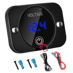 Testeur de tension étanche de voltmètre numérique DC 12V 24V LED pour camion de moto de véhicule marin de bateau de voiture avec panneau d'affichage tactile d'écran numérique de lumière bleue