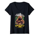 Womens Grizzly 399 Bear Lovers Queen Of The Tetons National Park V-Neck T-Shirt