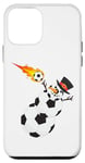 Coque pour iPhone 12 mini Ballons de football de Noël, bonhomme de neige, sports d'hiver, équipe, entraîneur, feu