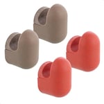 WAGNER - hooks4home - Crochet mural design PILL, set de 4 pièces - 51 x 32 x 37 mm, bioplastique recyclé, taupe/rouge corail - Made in FR - 17042024