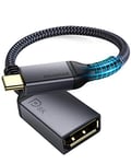 Maxonar USB C to DisplayPort Adapter 8K@60Hz DP1.4 4K@60Hz/144Hz/120Hz 5K@60Hz 2K@240Hz Thunderbolt 3 to DisplayPort Adapter HBR3 DSC for M1 MacBook Mac mini Dell XPS Razer Blade MSI VESA Certified