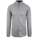 Lacoste Slim Fit Oxford Mens Grey Woven Shirt Cotton - Size X-Large