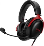 HyperX Cloud III kablede hodetelefoner med mikrofon, minijack 3,5mm + USB, svart-rød