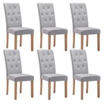 OXFORD - Lot de 6 Chaises Grises avec Boutons