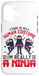 Coque pour iPhone 16 C'est mon costume humain, je suis vraiment un ninja