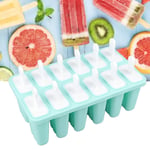 12 Cavity Ice Cream Mould With Stick Easy Release Green Reusable Silicone Ice Po