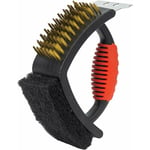 Ahlsen - Brosse de nettoyage pour gril 3 en 1 Brosse, grattoir et tampon à récurer pour grils et grills au charbon, à gaz ou électriques Dimensions :