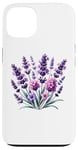 iPhone 13 colorful purple, pink flowers lavender floral blossom leaves Case