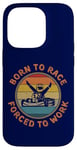 Coque pour iPhone 14 Pro Born To Race Kart Forcé de travailler Rétro Vintage Kart Racing