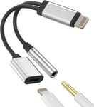 Adaptateur Casque Pour Iphone(2en1)Lightning Vers Jack 3.5 Mm Auxiliaire Audio Certifié Mfi Pour Apple Pr Cable Chargeur Voiture Accessoire Écouteur Rallonge Splitter 14 13 12 11 Pro Pour Ipad