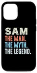 Coque pour iPhone 15 Pro SAM The Legend Name Idée mignonne personnalisée pour homme Vintage Sam