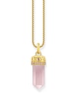 Thomas Sabo PE955-995-9 Gold-plated pendant w. rose-coloured rose quartz crystal