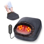 SNAILAX Masseur Pieds Shiatsu Chauffant - 2-en-1 Appareil de Massage pour pieds et dos avec 3 niveaux de chauffage réglables, Chauffe-pieds sous le bureau, Cadeau Maman Noël