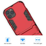 Mipcase Rugged Protective Back Cover for Apple iPhone 11 6.1, Multifunctional Trible Layer Phone Case Slim Cover Rigid PC Shell + soft Rubber TPU Bumper + Elastic Air Bag with Invisible Support (Red)