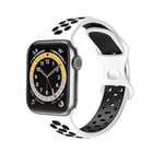 Compatible avec Apple Watch Band 44mm 42mm 45mm Bracelet de rechange compatible avec iWatch Series 7 (45mm) SE Series 6/5/4 (44mm) Series 3/2/1 (42mm) - Noir et Blanc