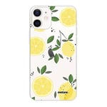 Evetane Coque Compatible avec iPhone 12 Mini Souple Silicone Solide Ultra Resistant Fine Protection Housse Etui Transparente Citrons Motif Tendance