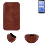 phone case for HTC Desire 12s sleeve cover pouch brown 