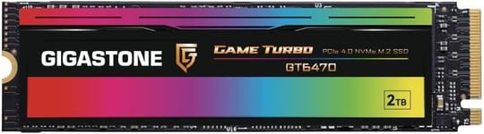 SSD NVMe 2To M.2 2280 PCIe Gen4, jusqu'à 7,000 Mo/s pour PS5 Ordinateur Portable et de Bureau, internes Disque Dur ssd 3D NAND SLC Cache Les Passionnés de PC Les Joueurs GT6470