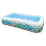 MIEMIE Large Rectangular Inflatable Family Swimming Pool Adult Children Multiplayer Paddling Pool Size:305 * 183 * 56cm