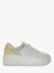 Dune Elusive Embellished Leather Flatform Trainers