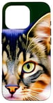 Coque pour iPhone 16 Pro Visage De Chat Tabby Moustaches Oeil Vert Photo Gros Plan