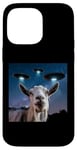 Coque pour iPhone 14 Pro Max Costume de chèvre en peluche de chèvre pour enfants avec selfie avec ovnis